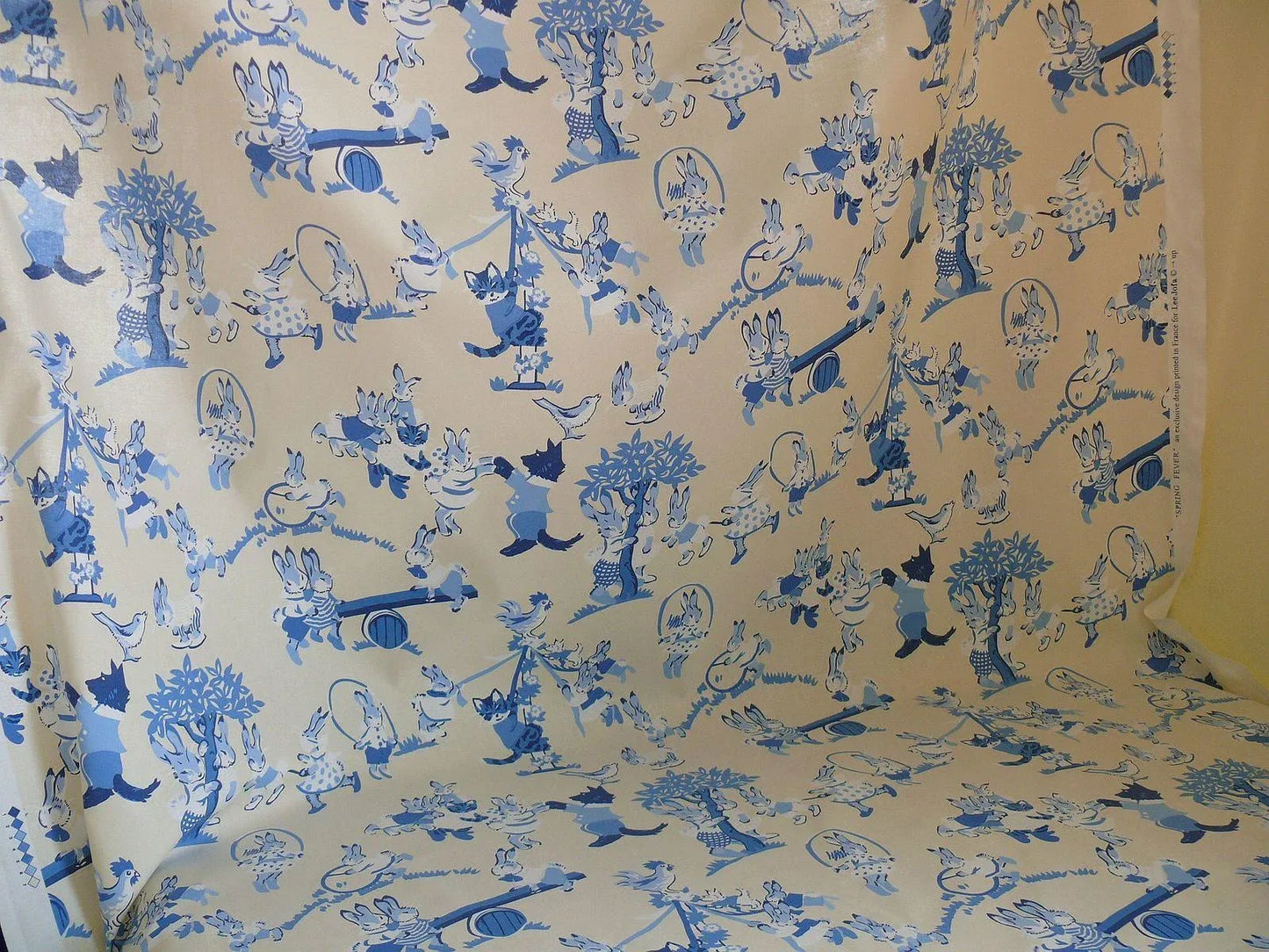 By Yd Lee Jofa Spring Fever Nursery Print Bunny Dog Cat "blues" MSRP USD 136+/Y