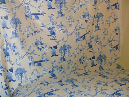 By Yd Lee Jofa Spring Fever Nursery Print Bunny Dog Cat "blues" MSRP USD 136+/Y