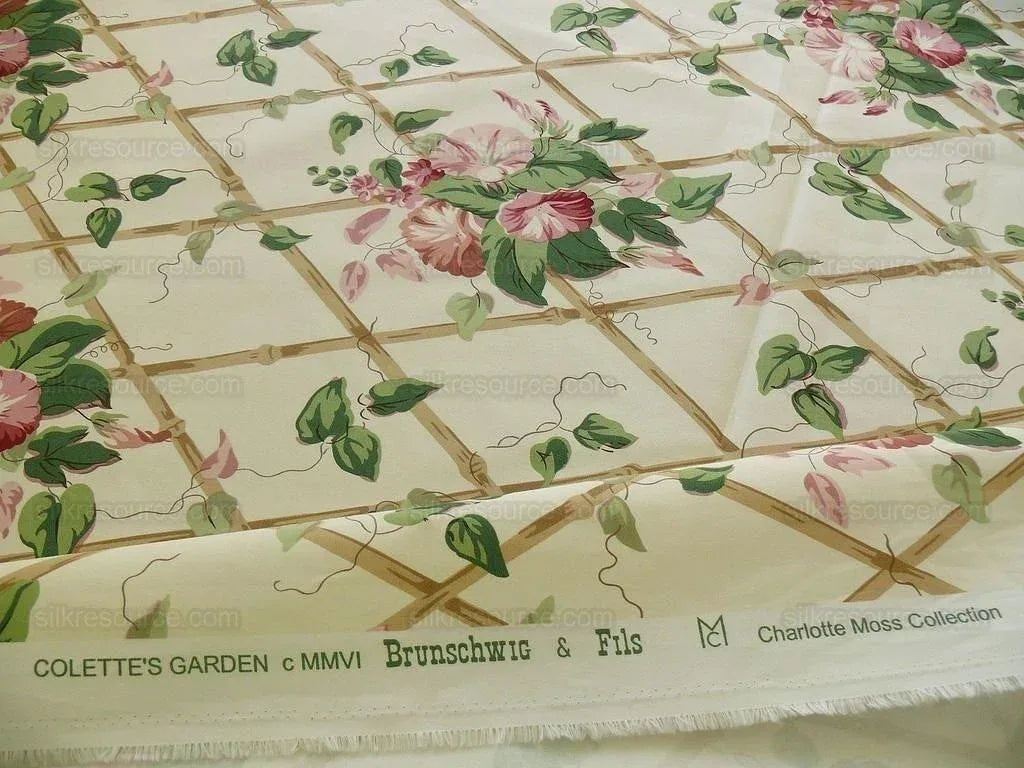 8y Brunschwig &amp; Fils Collette's Garden Print Pink Blush MSRP USD 212