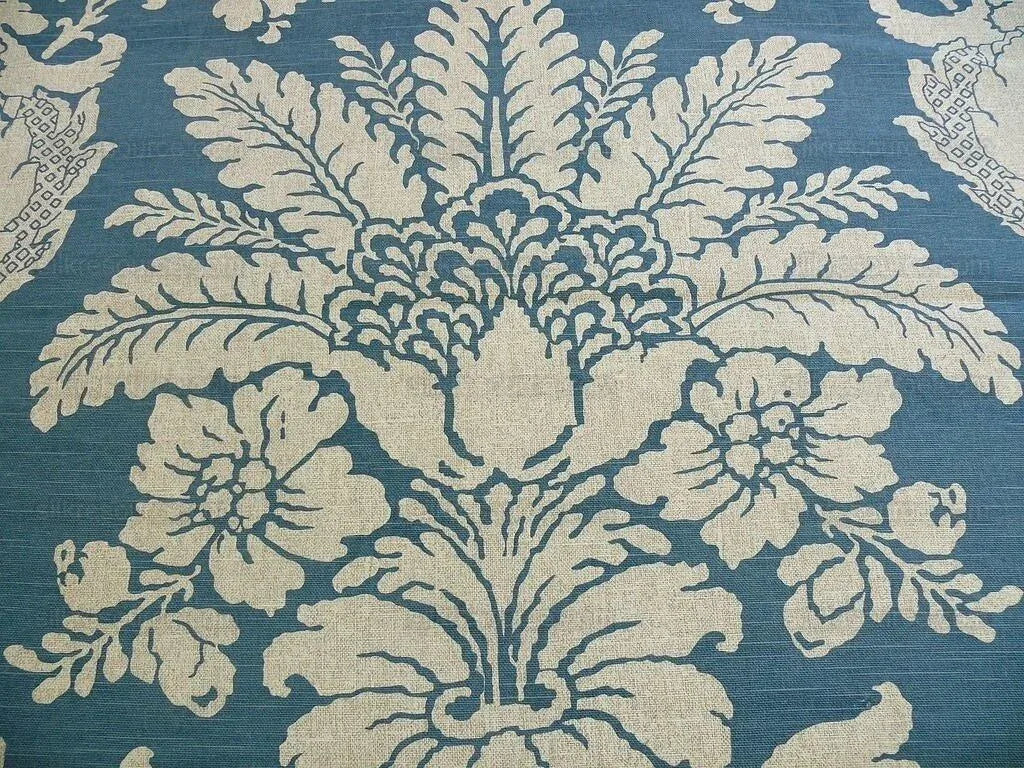 6y Brunschwig & Fils Gaston Y Daniella Tebas Lapis Blue Damask Floral