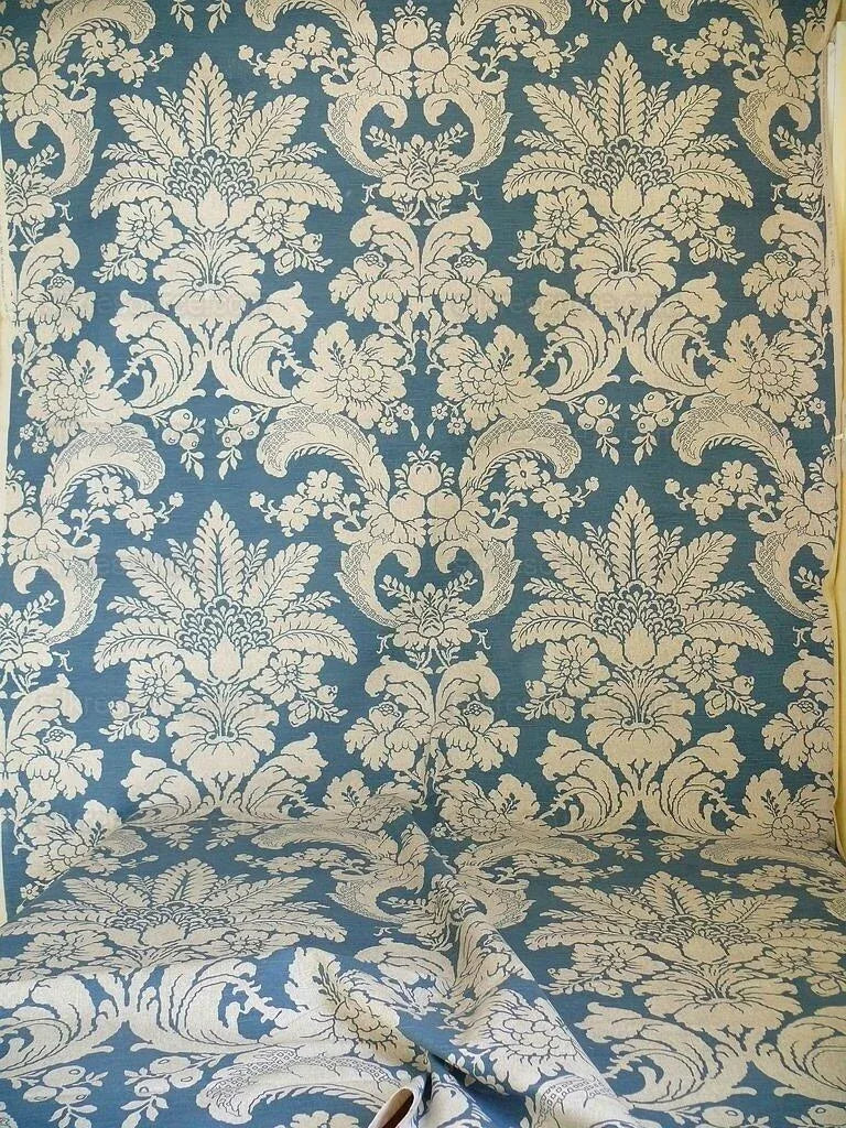 6y Brunschwig & Fils Gaston Y Daniella Tebas Lapis Blue Damask Floral
