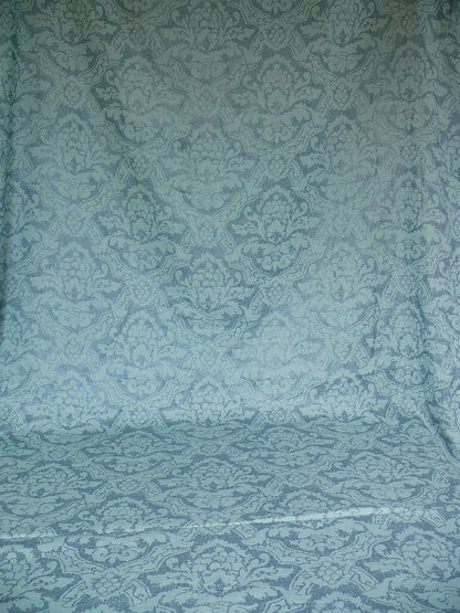 By Yd Kravet Laura Ashley 100% linen Print Spencer Damask Cool Water Blue Gilded  #874