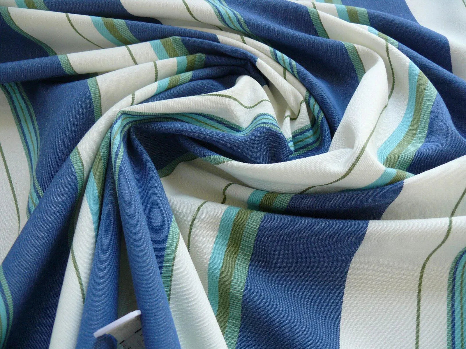 16Y DESIGNER BLUE WHITE LIME GREEN WOVEN STRIPE WIDE NAUTICAL TI