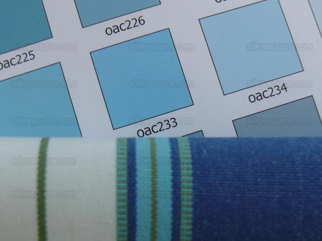 By Yd Designer Blue White Lime Green Woven Stripe Wide Nautical Ticking mid-Century