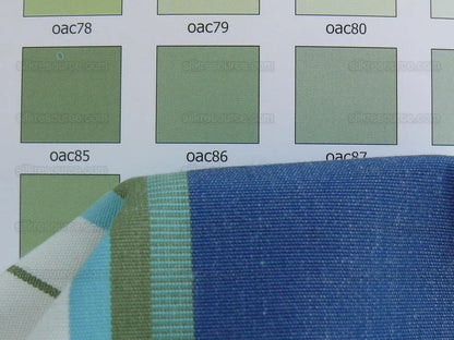 By Yd Designer Blue White Lime Green Woven Stripe Wide Nautical Ticking mid-Century