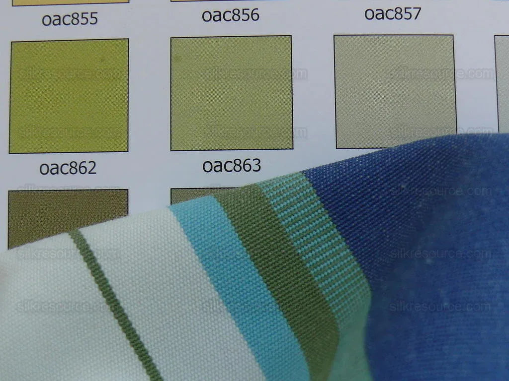 By Yd Designer Blue White Lime Green Woven Stripe Wide Nautical Ticking mid-Century