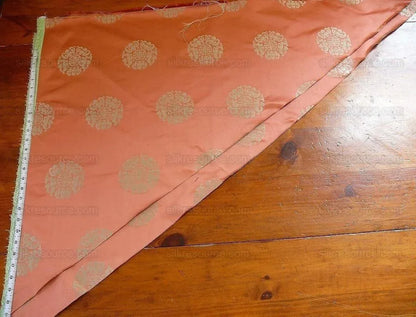 Scalamandre Chinese Disk Coral Red Mint Green Silk Damask Triang