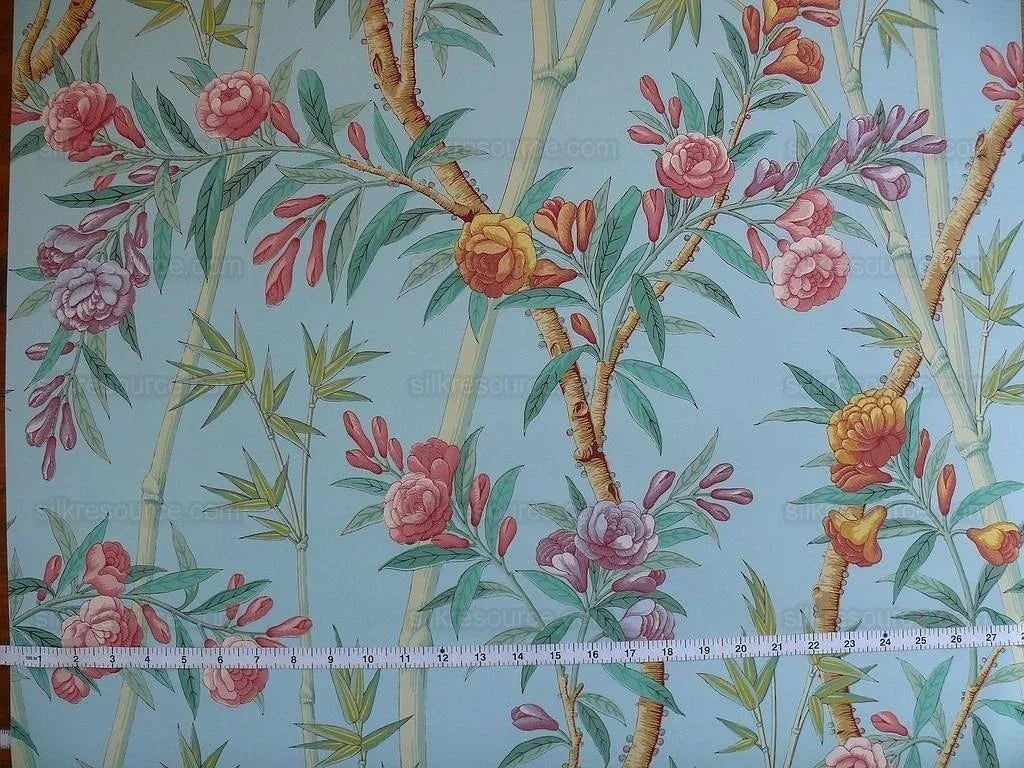 Brunschwig & Fils Bamboo Grove Tea Paper Chinoserie Bird Double Roll MSRP USD 676/roll