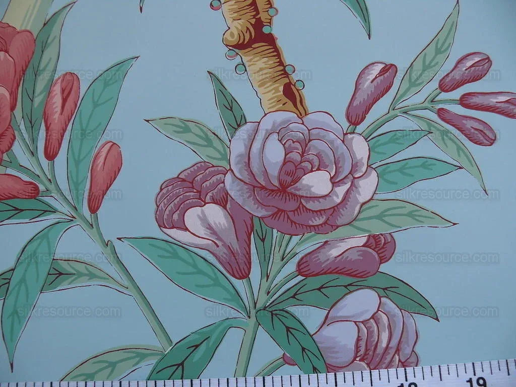 Brunschwig & Fils Bamboo Grove Tea Paper Chinoserie Bird Double Roll MSRP USD 676/roll