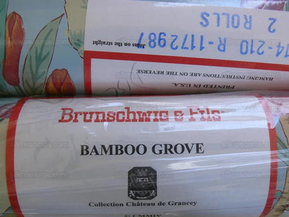 Brunschwig & Fils Bamboo Grove Tea Paper Chinoserie Bird Double Roll MSRP USD 676/roll