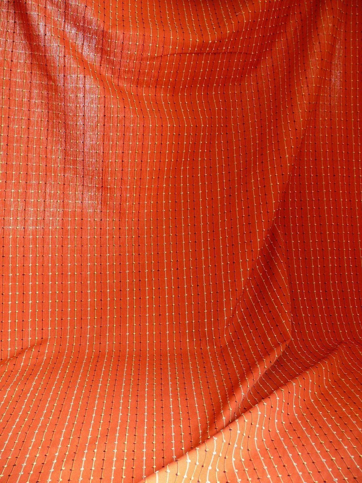 Ethnic Adobe! Burnt Orange Black Grey Thread Knot Stripe  #764