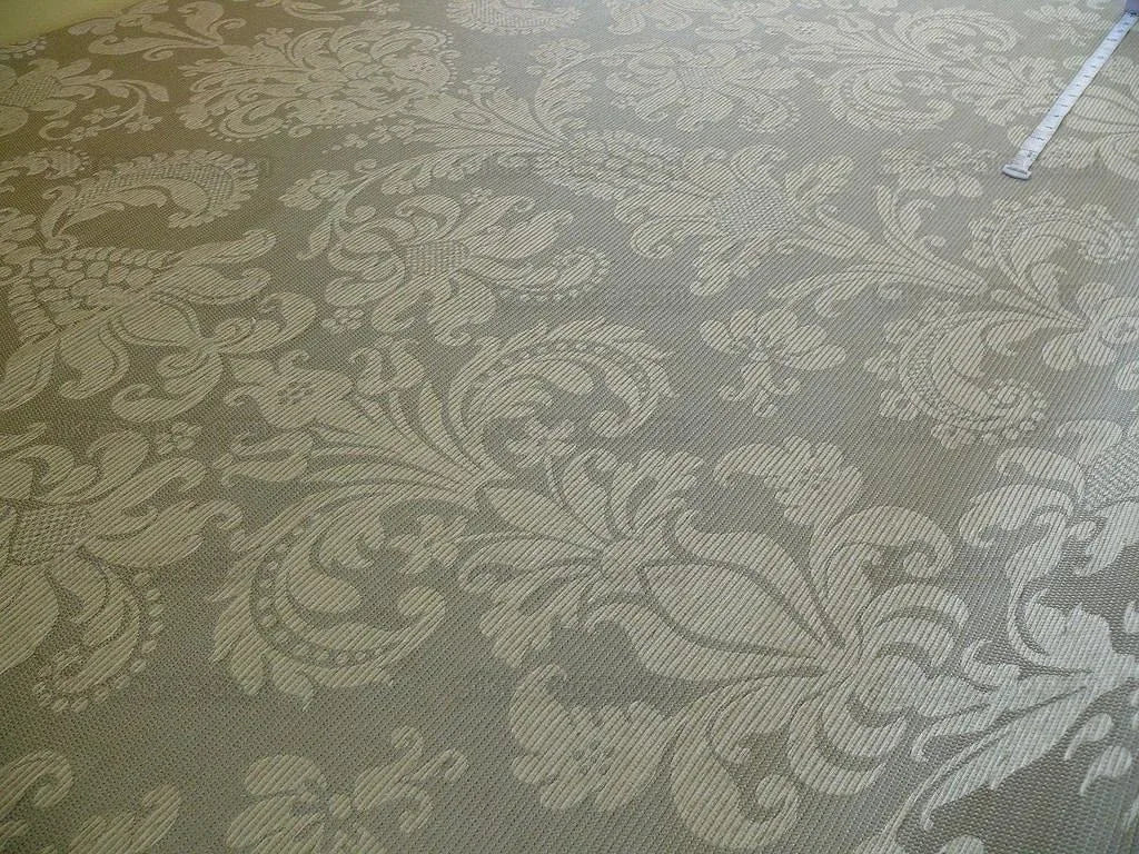 5.9y Christopher Hyland "constantino" Silk Ottoman Silver Grey