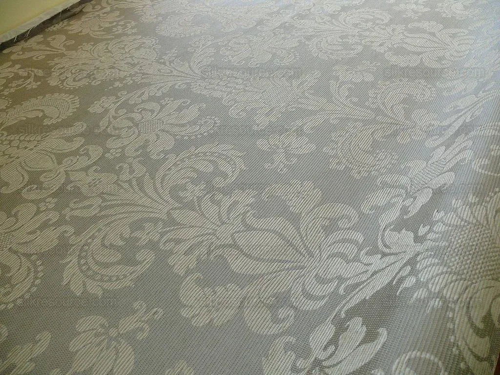 5.9y Christopher Hyland "constantino" Silk Ottoman Silver Grey