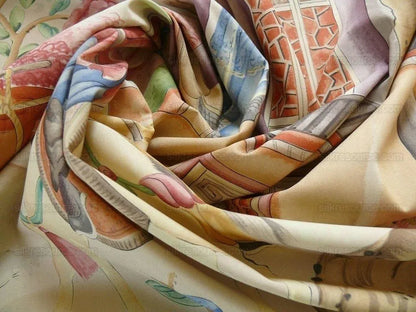 Clarence House Les Grand Tableau Chinoise Chinoiserie Figure Garden Pavillion Print Iconic 48 Screens Hand Printed in Italy MSRP USD 642/Y