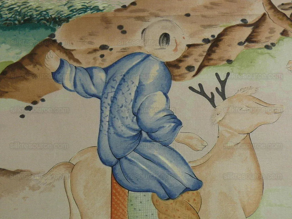 Clarence House Les Grand Tableau Chinoise Chinoiserie Figure Garden Pavillion Print Iconic 48 Screens Hand Printed in Italy MSRP USD 642/Y