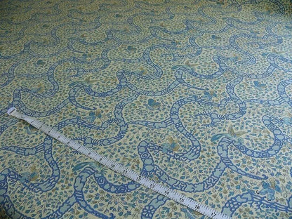 Vervain Peking Figure Print Chinoserie Blue Aqua White Human Figure Toile Cotton Percale