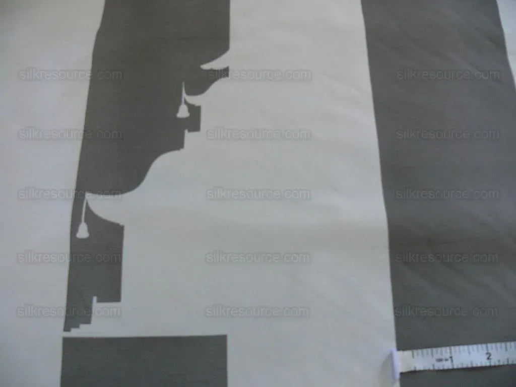 BY Yard Brunschwig &amp; Fils Charlotte Moss "Ting" Silk Taffeta Black White Pavilion Print