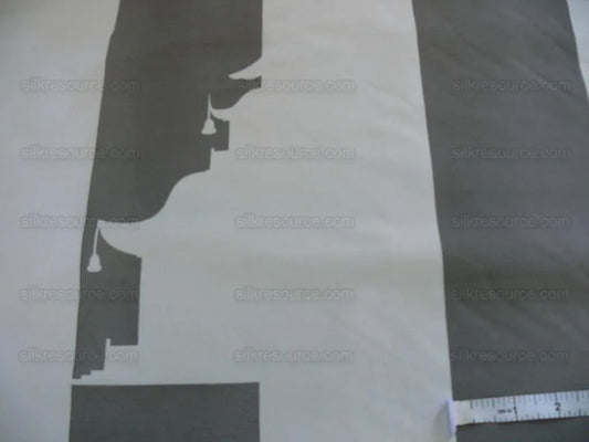 BY Yard Brunschwig &amp; Fils Charlotte Moss "Ting" Silk Taffeta Black White Pavilion Print