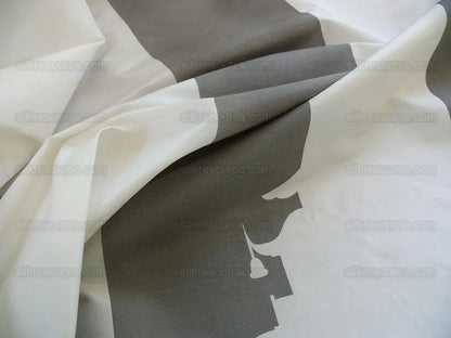 BY Yard Brunschwig &amp; Fils Charlotte Moss "Ting" Silk Taffeta Black White Pavilion Print