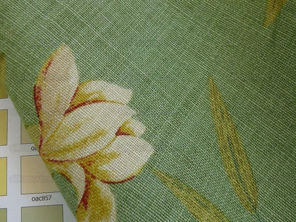 Gp &amp; J Baker Lee Jofa Linen Peony &amp; Blossom Leaf Green Red MSRP USD 314/yard