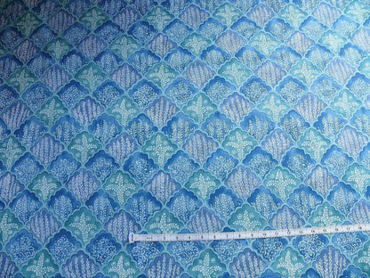 10.2y Brunschwig &amp; Fils Nanou Rockery Print Blue Green White from Cabanel Collection #906