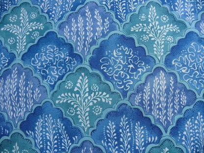 10.2y Brunschwig &amp; Fils Nanou Rockery Print Blue Green White from Cabanel Collection #906