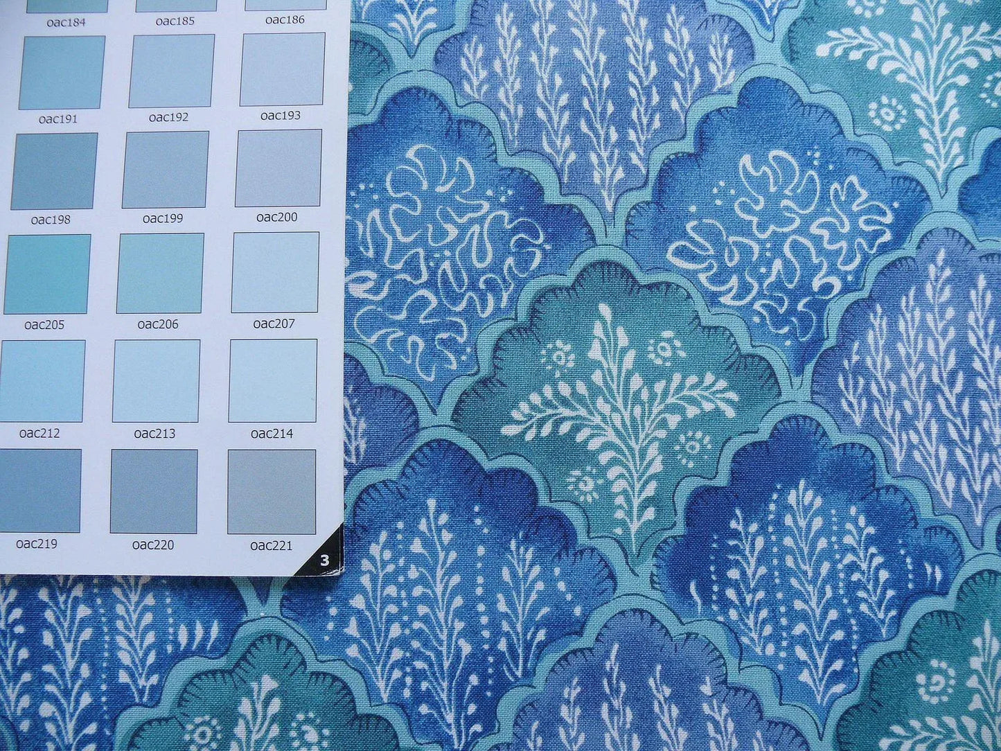 10.2y Brunschwig &amp; Fils Nanou Rockery Print Blue Green White from Cabanel Collection #906