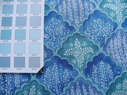 10.2y Brunschwig &amp; Fils Nanou Rockery Print Blue Green White from Cabanel Collection #906