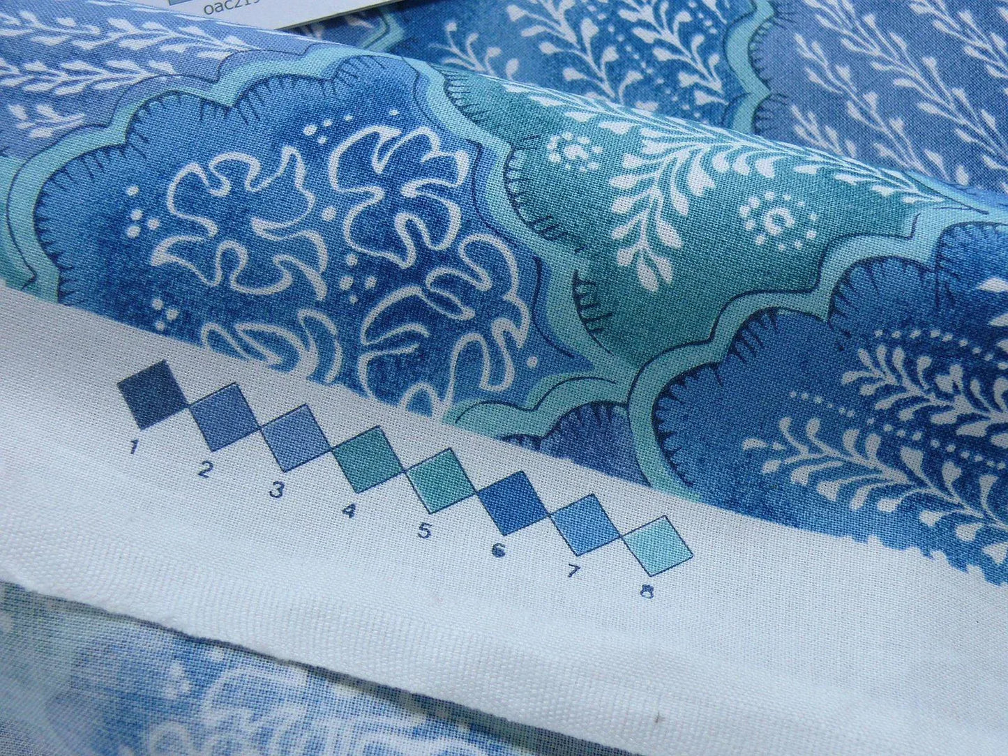 10.2y Brunschwig &amp; Fils Nanou Rockery Print Blue Green White from Cabanel Collection #906