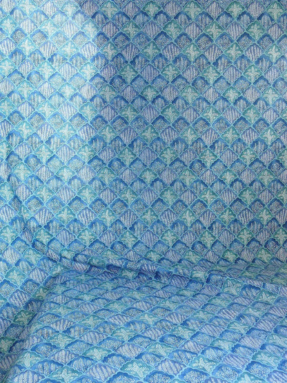 10.2y Brunschwig &amp; Fils Nanou Rockery Print Blue Green White from Cabanel Collection #906