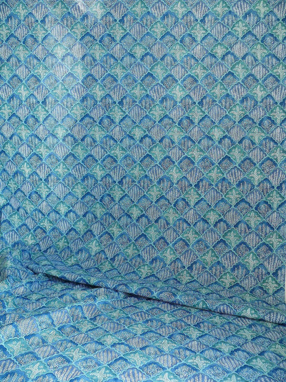 10.2y Brunschwig &amp; Fils Nanou Rockery Print Blue Green White from Cabanel Collection #906
