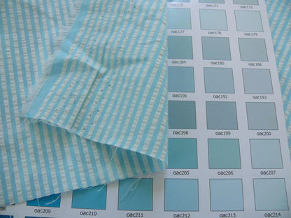 11.125y Designer Ribbed Seersucker Bright Aqua White Cotton #919