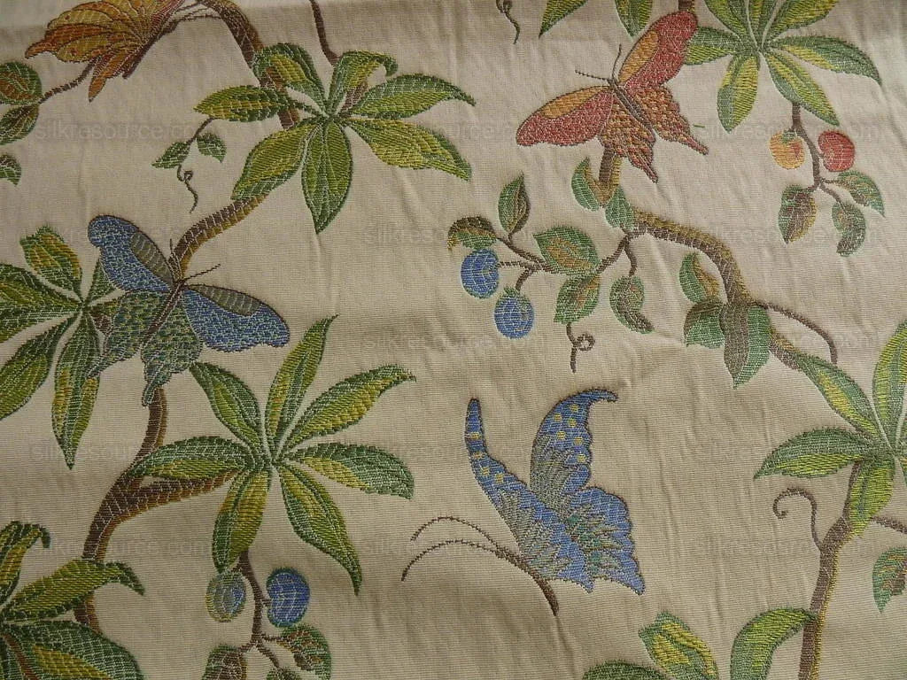 Bty Old World Weavers Butterfly Trellis Lampas