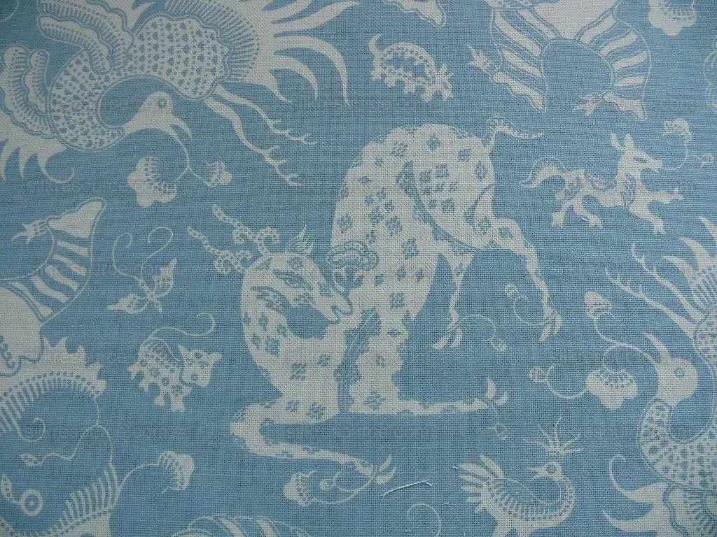 China Seas Indramayu Mythical Animal Dragon Lion Bird Blue White