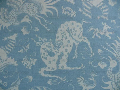 China Seas Indramayu Mythical Animal Dragon Lion Bird Blue White