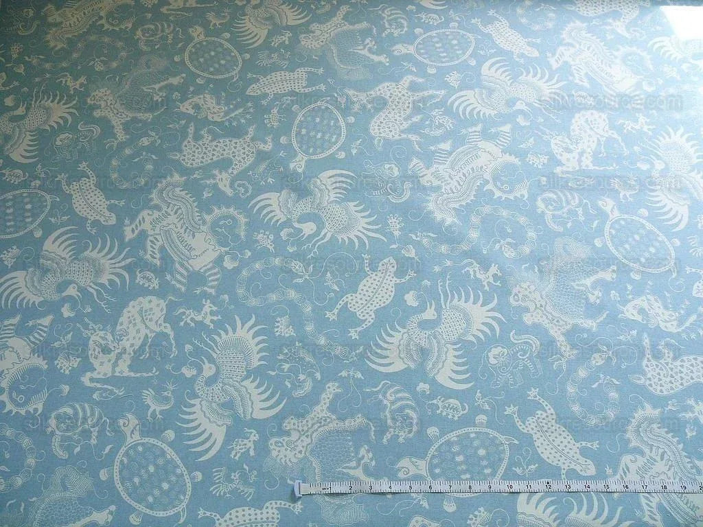 China Seas Indramayu Mythical Animal Dragon Lion Bird Blue White