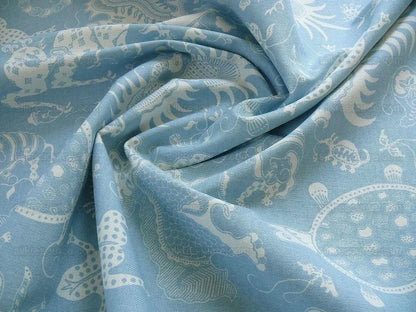 China Seas Indramayu Mythical Animal Dragon Lion Bird Blue White