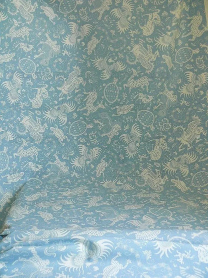 China Seas Indramayu Mythical Animal Dragon Lion Bird Blue White