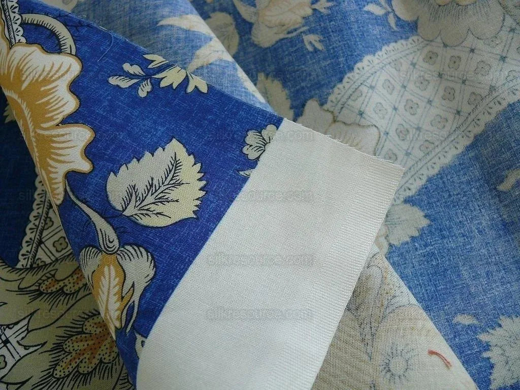 By Yard Brunschwig &amp; Fils Corbeille De Fleurs Navy &amp; Gold Sunflower Yellow French Country Print