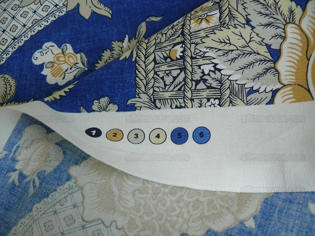 By Yard Brunschwig &amp; Fils Corbeille De Fleurs Navy &amp; Gold Sunflower Yellow French Country Print