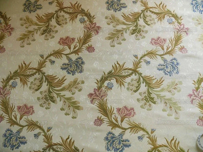 Old Wolrd Weaver French Lace Carnation Lampas Blue Pink Cream Bt