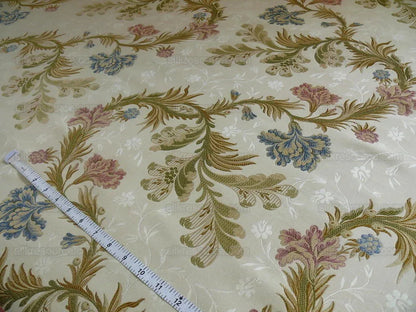 Old Wolrd Weaver French Lace Carnation Lampas Blue Pink Cream Bt