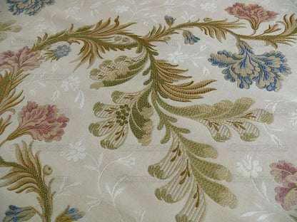 Old Wolrd Weaver French Lace Carnation Lampas Blue Pink Cream Bt