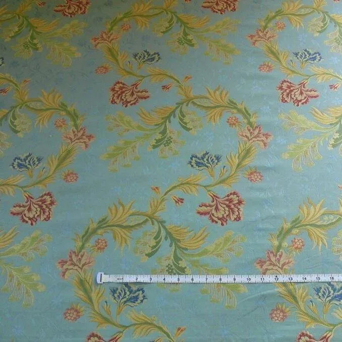 OLD WORLD WEAVER FRENCH LACE CARNATION LAMPAS RED BLUE POWDER MS