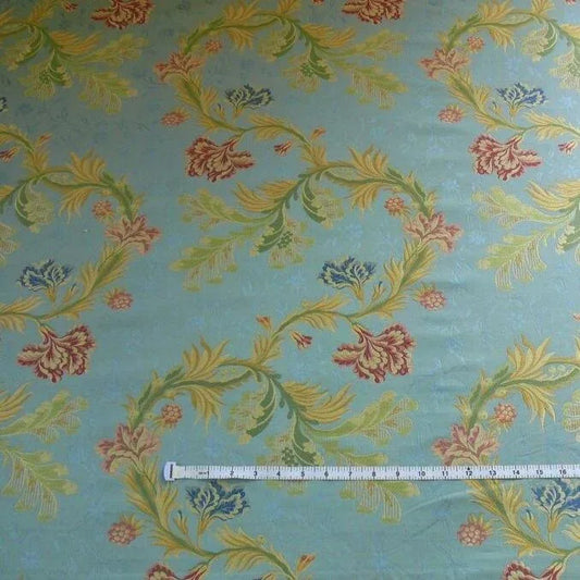 OLD WORLD WEAVER FRENCH LACE CARNATION LAMPAS RED BLUE POWDER MS