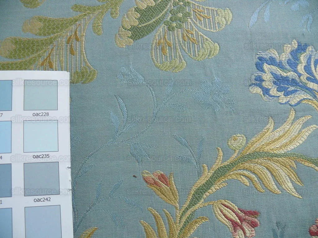 Old World Weaver VIVIANA French Lace Carnation Lampas Red Blue Powder MSRP 328USD/Y