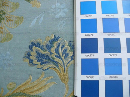 Old World Weaver VIVIANA French Lace Carnation Lampas Red Blue Powder MSRP 328USD/Y