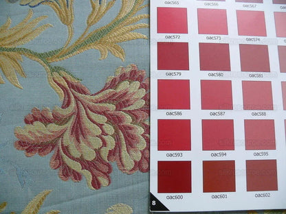 Old World Weaver VIVIANA French Lace Carnation Lampas Red Blue Powder MSRP 328USD/Y