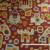 CLARENCE HOUSE ALL OVER WOOL CREWEL WINE RED BTY