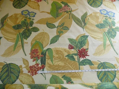 Tropical Flowers & Foliage On Cream Fil Coupe High end Bty